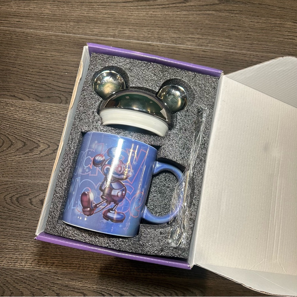 Disney Blue Mickey Mouse Mug and Lid Set